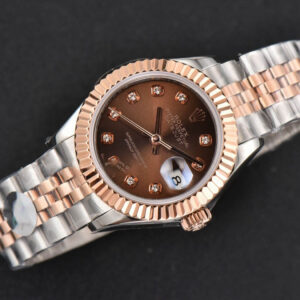 DateJust 28MM Ladies WF RG/SS Brown Dial Diamond Marker Jubilee Bracelet A2236 - Image 3