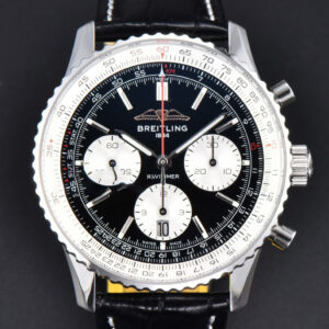 Navitimer B01 43mm BLSF Black Dial Black Leather Strap A7750