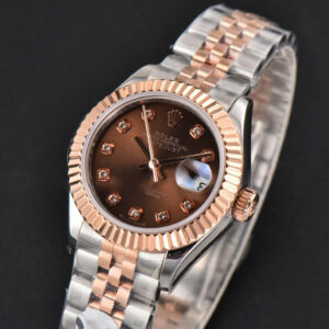 DateJust 28MM Ladies WF RG/SS Brown Dial Diamond Marker Jubilee Bracelet A2236 - Image 4