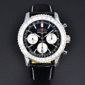 Navitimer B01 43mm BLSF Black Dial Black Leather Strap A7750 - Image 16