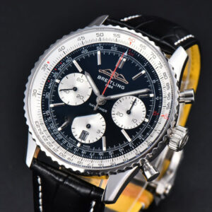 Navitimer B01 43mm BLSF Black Dial Black Leather Strap A7750 - Image 17