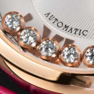 Happy Sport Automatic RG/SS 33mm HWF White Dial Rose Red Leather Starp A2892 - Image 13