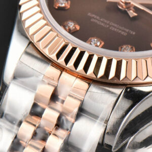 DateJust 28MM Ladies WF RG/SS Brown Dial Diamond Marker Jubilee Bracelet A2236 - Image 10