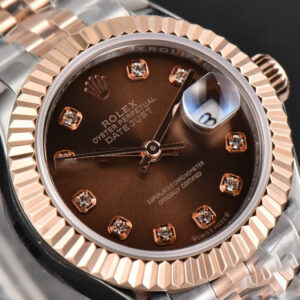 DateJust 28MM Ladies WF RG/SS Brown Dial Diamond Marker Jubilee Bracelet A2236 - Image 12