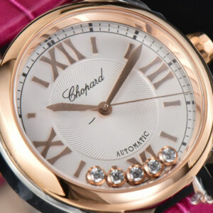 Happy Sport Automatic RG/SS 33mm HWF White Dial Rose Red Leather Starp A2892 - Image 16