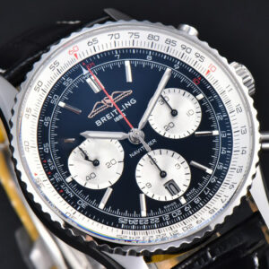 Navitimer B01 43mm BLSF Black Dial Black Leather Strap A7750 - Image 25