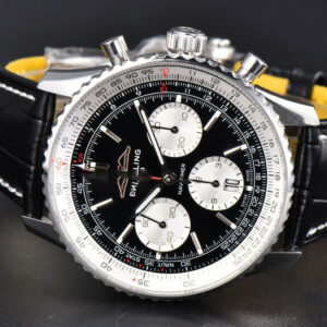 Navitimer B01 43mm BLSF Black Dial Black Leather Strap A7750 - Image 26