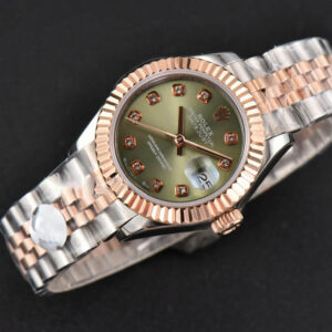 DateJust 28MM Ladies WF RG/SS Green Dial Diamond Marker Jubilee Bracelet A2236 - Image 3