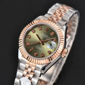 DateJust 28MM Ladies WF RG/SS Green Dial Diamond Marker Jubilee Bracelet A2236 - Image 4