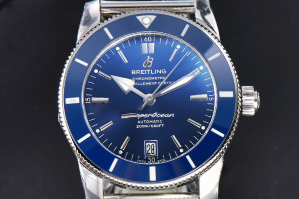 SuperOcean Heritage II GF 42MM Blue Dial Blue Bezel SS bracelet A2824