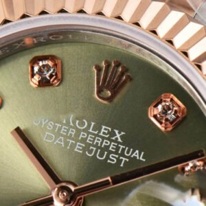 DateJust 28MM Ladies WF RG/SS Green Dial Diamond Marker Jubilee Bracelet A2236 - Image 5