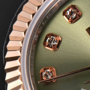 DateJust 28MM Ladies WF RG/SS Green Dial Diamond Marker Jubilee Bracelet A2236 - Image 6