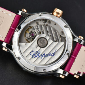 Happy Sport Automatic RG/SS 33mm HWF White Dial Rose Red Leather Starp A2892 - Image 25