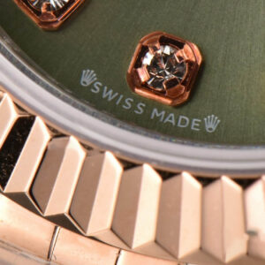 DateJust 28MM Ladies WF RG/SS Green Dial Diamond Marker Jubilee Bracelet A2236 - Image 8
