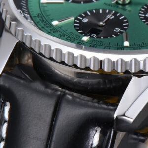 Navitimer B01 43mm BLSF Green Dial Black Subdial Black Leather Strap A7750 - Image 23