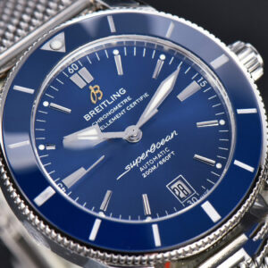 SuperOcean Heritage II GF 42MM Blue Dial Blue Bezel SS bracelet A2824 - Image 6
