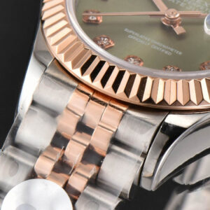DateJust 28MM Ladies WF RG/SS Green Dial Diamond Marker Jubilee Bracelet A2236 - Image 10