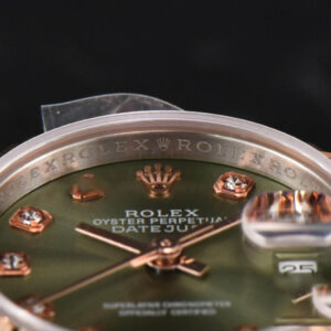 DateJust 28MM Ladies WF RG/SS Green Dial Diamond Marker Jubilee Bracelet A2236 - Image 13