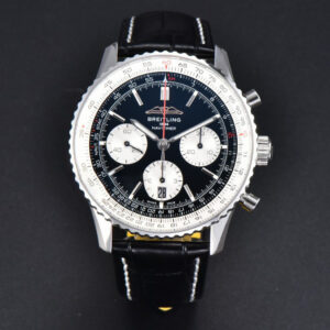 Navitimer B01 43mm BLSF Black Dial White Subdial Black Leather Strap A7750 - Image 16