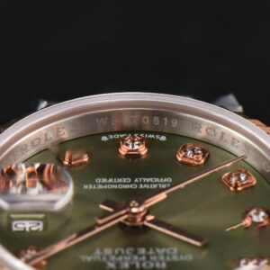 DateJust 28MM Ladies WF RG/SS Green Dial Diamond Marker Jubilee Bracelet A2236 - Image 14