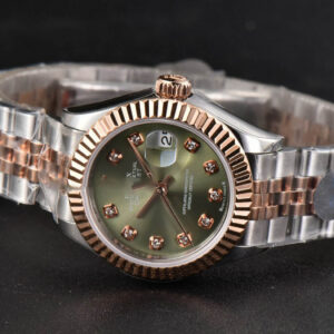 DateJust 28MM Ladies WF RG/SS Green Dial Diamond Marker Jubilee Bracelet A2236 - Image 15