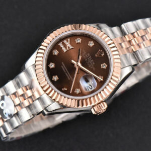 DateJust 28MM Ladies WF RG/SS Brown Dial Diamond Roma Marker Jubilee Bracelet A2236 - Image 3