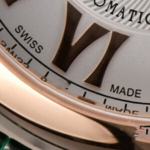 Happy Sport Automatic RG/SS 33mm HWF White Dial Green Leather Starp A2892 - Image 15