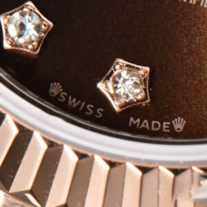 DateJust 28MM Ladies WF RG/SS Brown Dial Diamond Roma Marker Jubilee Bracelet A2236 - Image 7