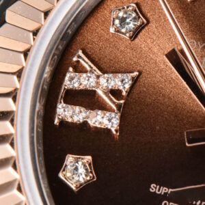 DateJust 28MM Ladies WF RG/SS Brown Dial Diamond Roma Marker Jubilee Bracelet A2236 - Image 8