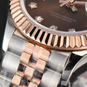 DateJust 28MM Ladies WF RG/SS Brown Dial Diamond Roma Marker Jubilee Bracelet A2236 - Image 10