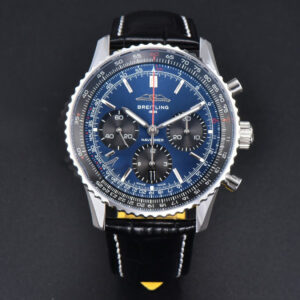Navitimer B01 43mm BLSF Blue Dial Black Leather Strap A7750 - Image 16