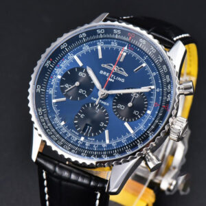 Navitimer B01 43mm BLSF Blue Dial Black Leather Strap A7750 - Image 17