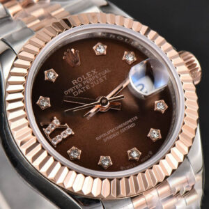 DateJust 28MM Ladies WF RG/SS Brown Dial Diamond Roma Marker Jubilee Bracelet A2236 - Image 12