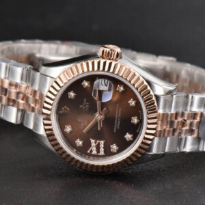 DateJust 28MM Ladies WF RG/SS Brown Dial Diamond Roma Marker Jubilee Bracelet A2236 - Image 15