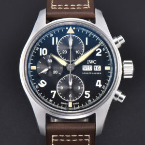 Pilot Chrono IW387903 ZF 41MM Black Dial Brown Leather Strap A7750