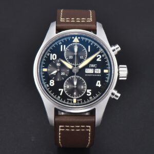 Pilot Chrono IW387903 ZF 41MM Black Dial Brown Leather Strap A7750 - Image 15