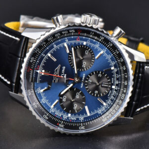 Navitimer B01 43mm BLSF Blue Dial Black Leather Strap A7750 - Image 26