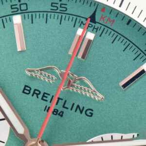 Navitimer B01 43mm BLSF Green Dial White Subdial Black Leather Strap A7750 - Image 10