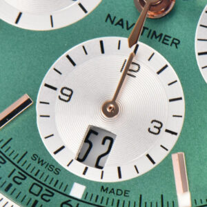Navitimer B01 43mm BLSF Green Dial White Subdial Black Leather Strap A7750 - Image 13