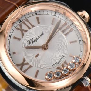 Happy Sport Automatic RG/SS 33mm HWF White Dial Brown Leather Starp A2892 - Image 17