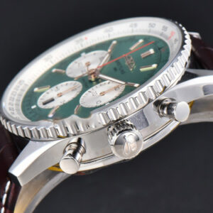 Navitimer B01 43mm BLSF Green Dial White Subdial Black Leather Strap A7750 - Image 16