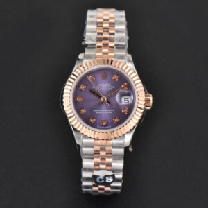 DateJust 28MM Ladies WF RG/SS Purple Dial Diamond Marker Jubilee Bracelet A2236 - Image 2