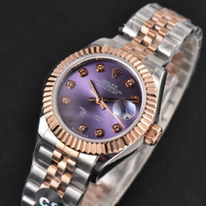 DateJust 28MM Ladies WF RG/SS Purple Dial Diamond Marker Jubilee Bracelet A2236 - Image 4