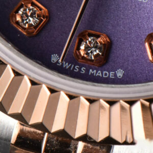 DateJust 28MM Ladies WF RG/SS Purple Dial Diamond Marker Jubilee Bracelet A2236 - Image 8