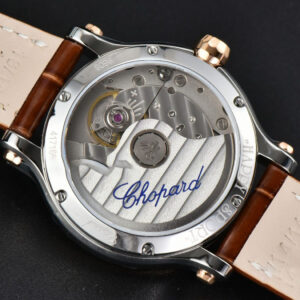Happy Sport Automatic RG/SS 33mm HWF White Dial Brown Leather Starp A2892 - Image 26