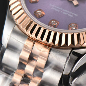 DateJust 28MM Ladies WF RG/SS Purple Dial Diamond Marker Jubilee Bracelet A2236 - Image 10