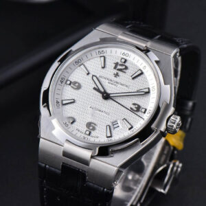 Overseas 47040 MKF 42MM White Textured Dial Leather Strap 9015 - Image 14