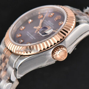 DateJust 28MM Ladies WF RG/SS Purple Dial Diamond Marker Jubilee Bracelet A2236 - Image 11