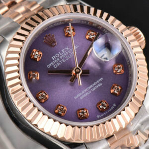 DateJust 28MM Ladies WF RG/SS Purple Dial Diamond Marker Jubilee Bracelet A2236 - Image 12