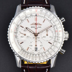 Navitimer B01 43mm BLSF White Dial Black Leather Strap A7750